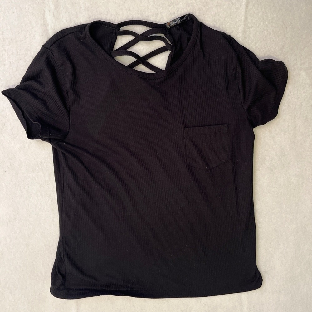 Splash Black Women's Top with Strappy Back XL